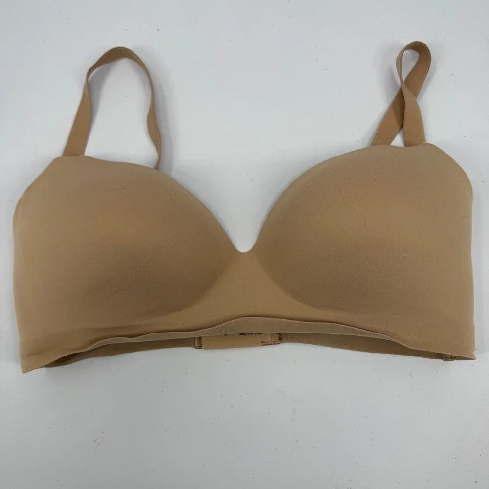 Soma Enbliss Wireless Bra Womens 36D Tan Nude Seamless Adjustable Straps